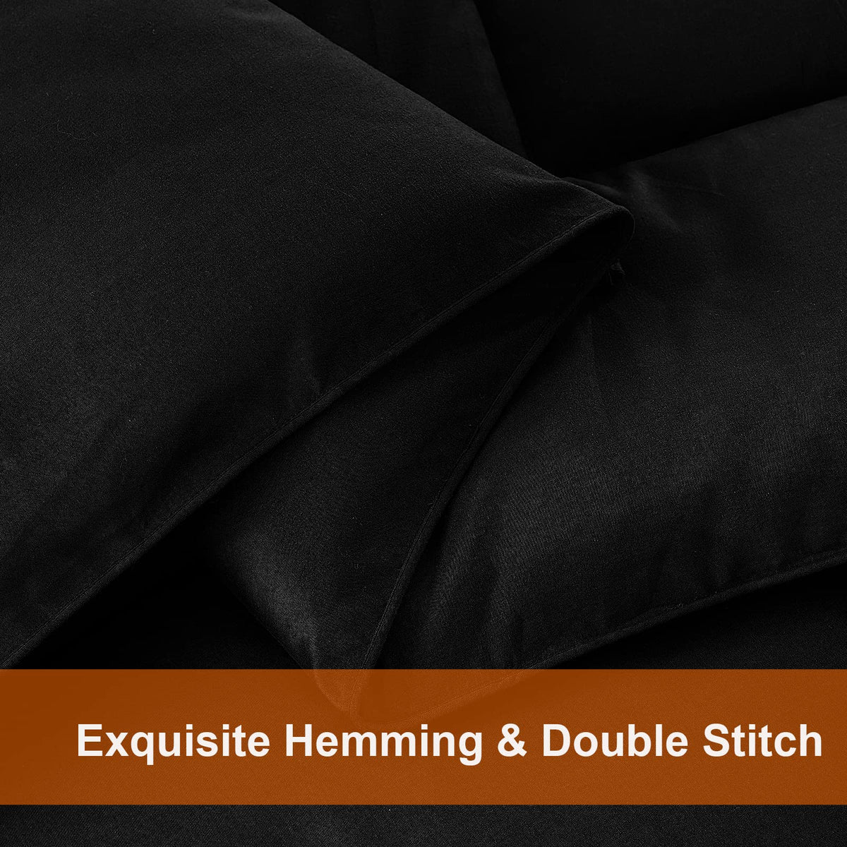 All Season Queen Comforter Set 3 PCs Soft Quilted Down Alternative Comforter+2 Pillow Shams with Corner Tabs,Winter Summer Warm Fluffy,Machine Washable(Black, Queen) 🍁 All In One Marketplace Canada