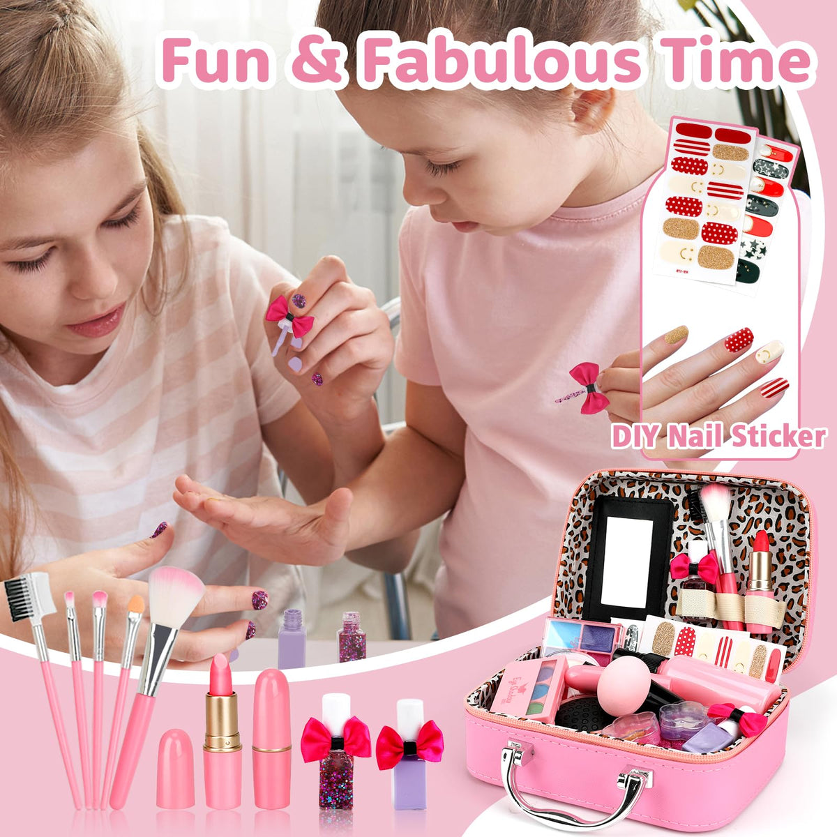 Kids Makeup Kit Girls Toys,Washable Makeup Kit Real Cosmetic,Princess Little Girls Makeup Set Kids Toys for 3 4 5 6 7+ Year Old Girls Christmas Birthday Gifts 🍁 All In One Marketplace Canada