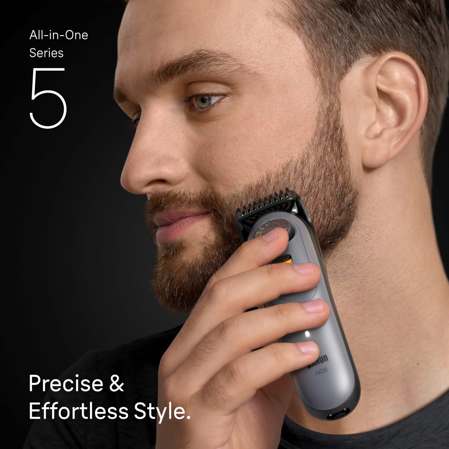 Braun All-in-One Series 5 Trimmer Kit, 40 Lengths, Ultra Sharp Blade, AIO 5510, Moonstone Grey - Available at All In One Marketplace Canada