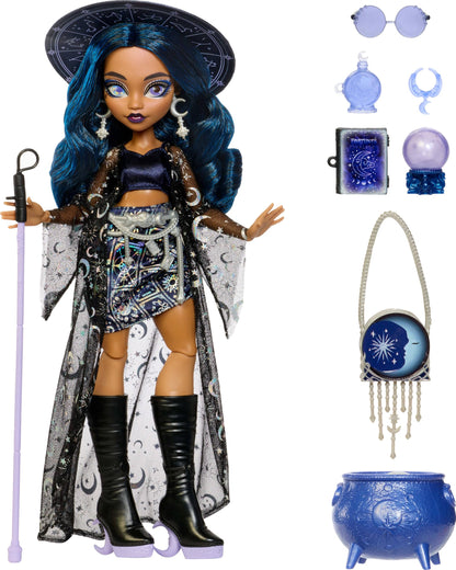 Monster High Doll, Moonspell Magic by Monster High Claire De Luna The Clairvoyant Witch with Cauldron Surprise & Accessories like Crystal Ball