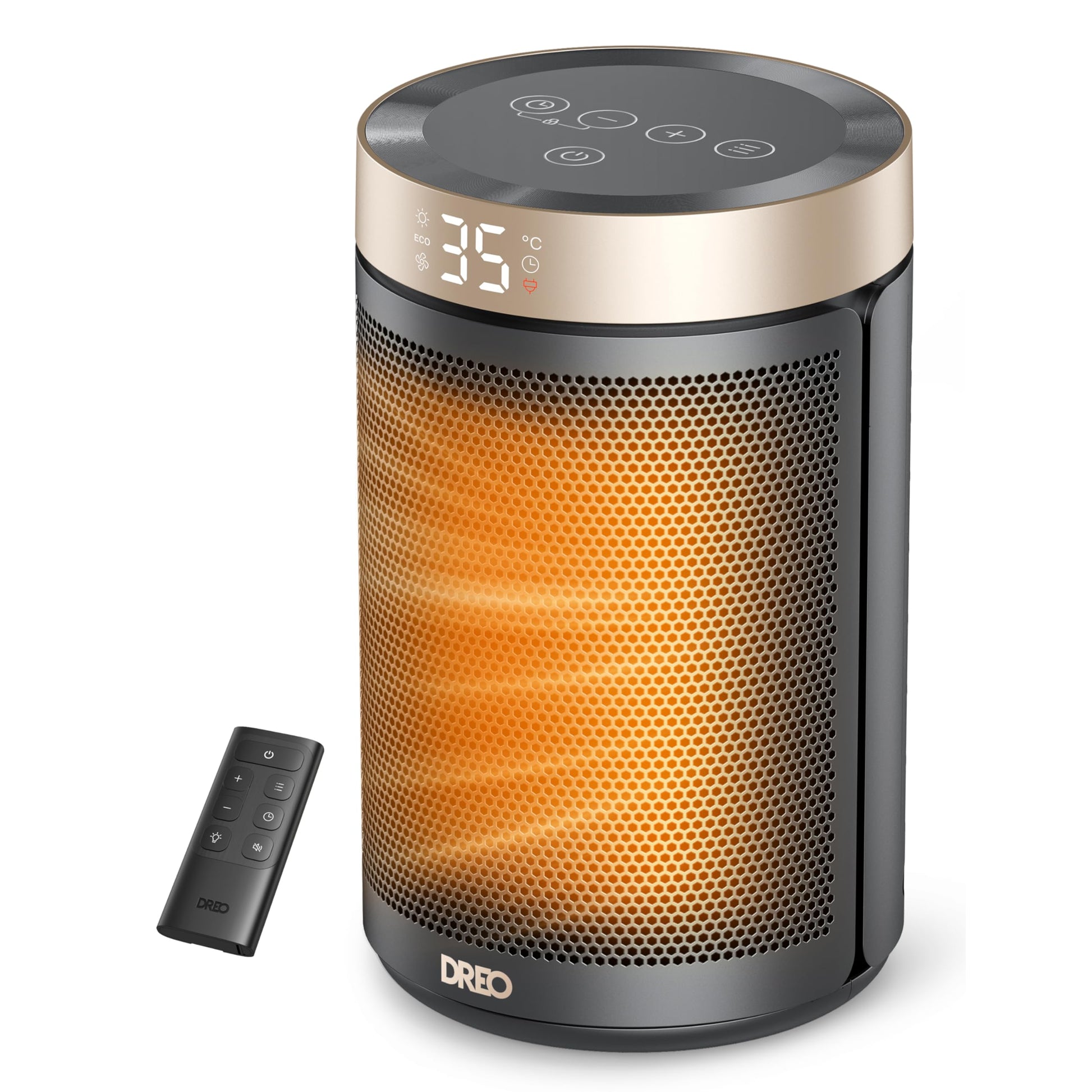 DREO Space Heater for Indoor Use, 1500W PTC Ceramic Safety Heater with Thermostat for Bedroom Home Office, Portable Electric Heaters with Remote, 3 Modes, Overheat & Tip Over Protection, 12H Timer - Available at All In One Marketplace Canada
