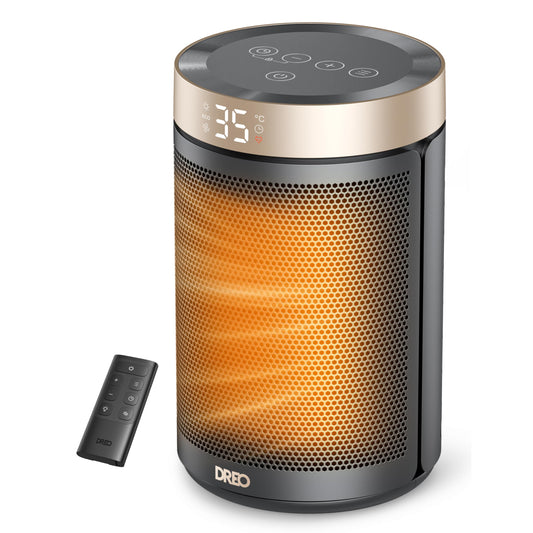 DREO Space Heater for Indoor Use, 1500W PTC Ceramic Safety Heater with Thermostat for Bedroom Home Office, Portable Electric Heaters with Remote, 3 Modes, Overheat & Tip Over Protection, 12H Timer - Available at All In One Marketplace Canada