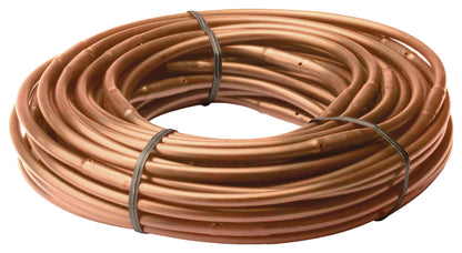Rain Bird ET25-50S2 Drip Irrigation Pressure Compensating 1/4" Emitter Tubing, 12" Emitter Spacing, 50' Roll, Brown Rain Bird