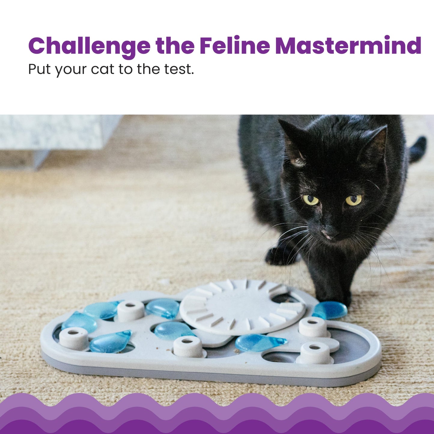Catstages by Nina Ottosson Rainy Day Puzzle & Play Cat Puzzle Feeder – Interactive Treat Game for Indoor Cats, Level 3 Slow Feeder Enrichment Toy, 13.8" x 14" 🍁 All In One Marketplace Canada