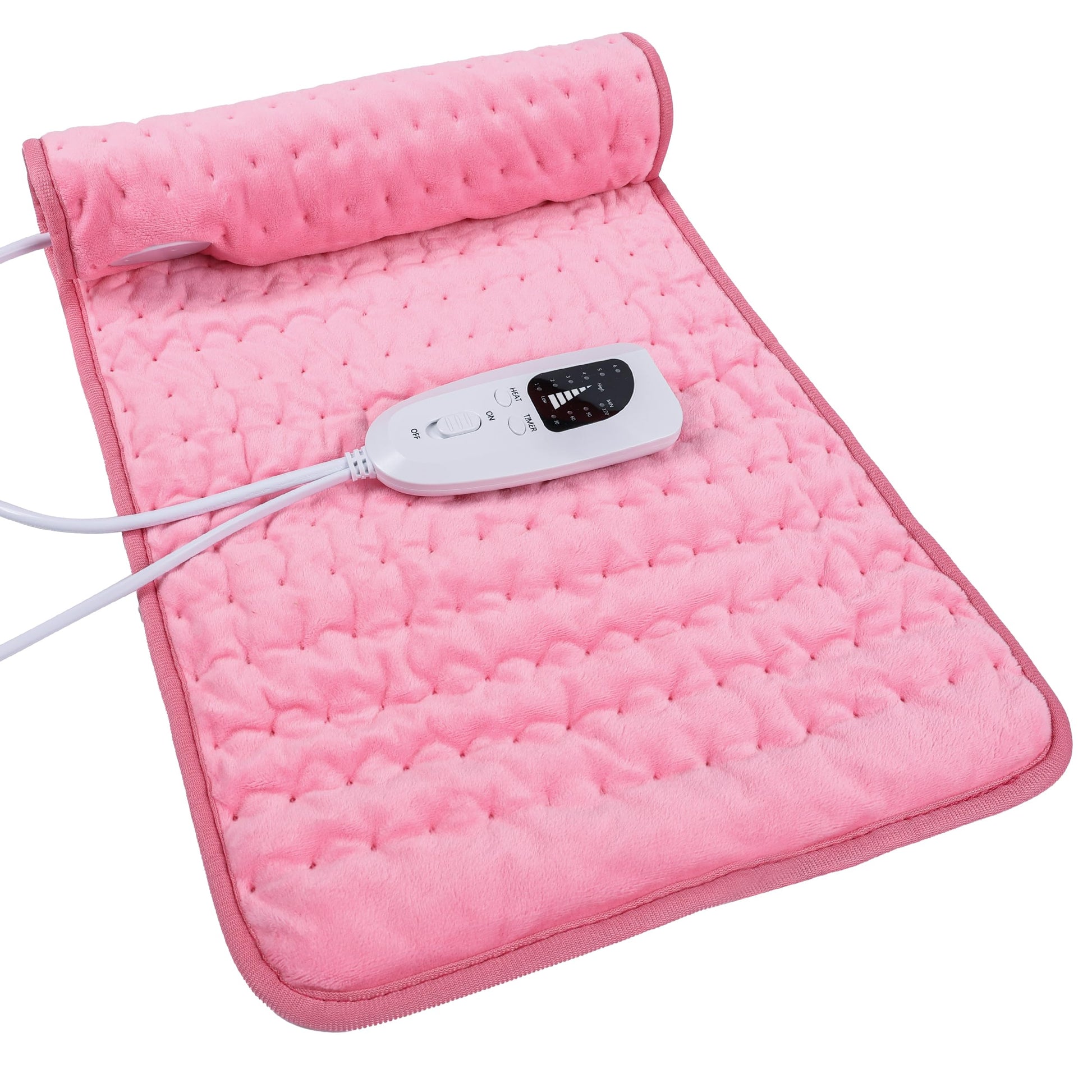 Heating Pad Electric Heat Pad, Hot Heated Pad,Moist Heat Heating Pad Moist and Dry Heat,Multiple Temp and Timer Settings (Light pink, 24"X12")
