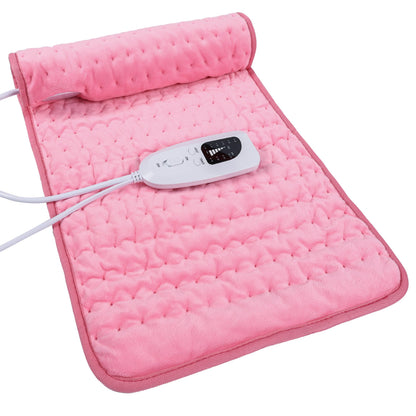 Heating Pad Electric Heat Pad, Hot Heated Pad,Moist Heat Heating Pad Moist and Dry Heat,Multiple Temp and Timer Settings (Light pink, 24"X12")