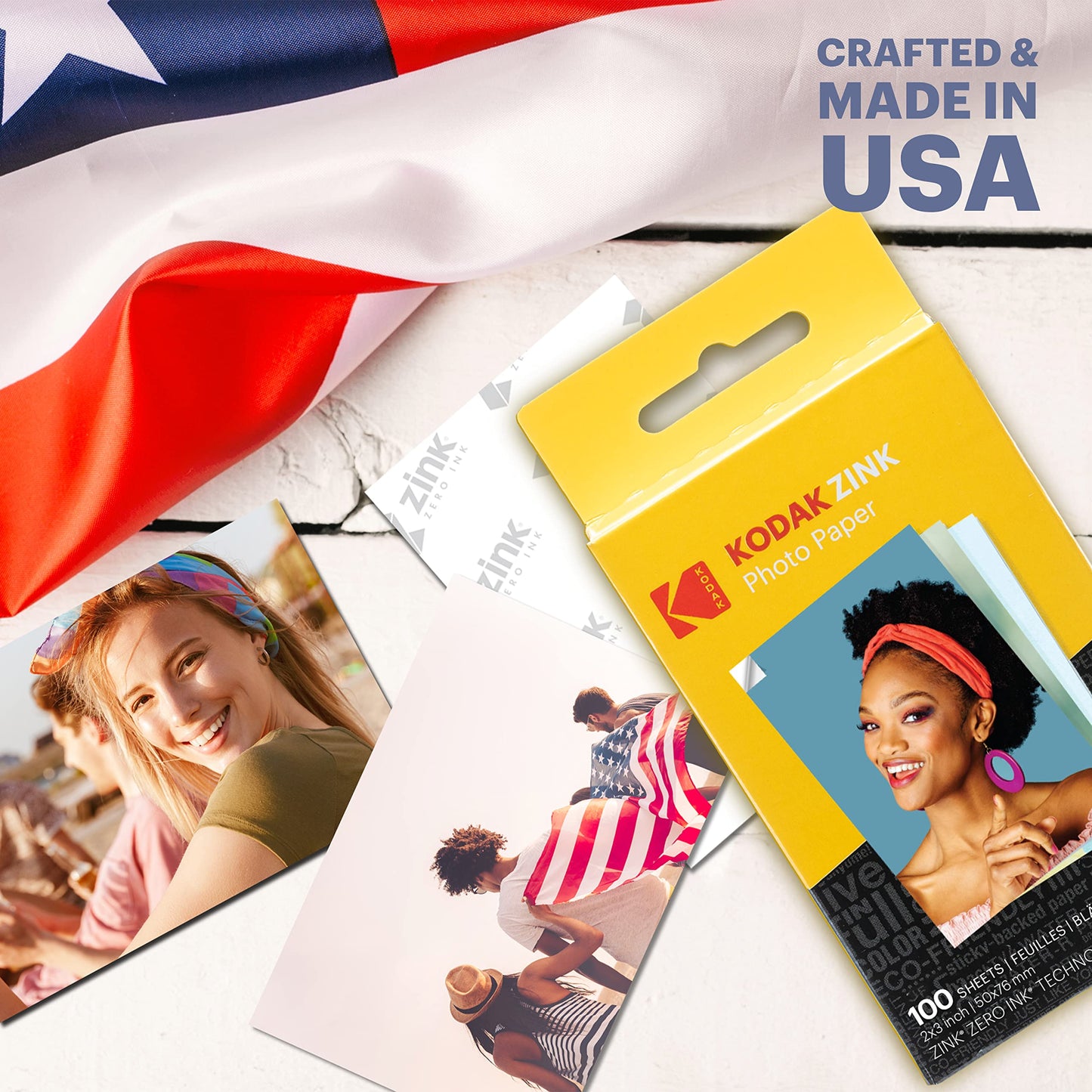 Kodak Zink Photo Paper 2x3 Inches (100 Sheets) Compatible with Kodak Step, Step Slim, Printomatic, Printomatic+, Smile+, Step Touch 🍁 All In One Marketplace Canada