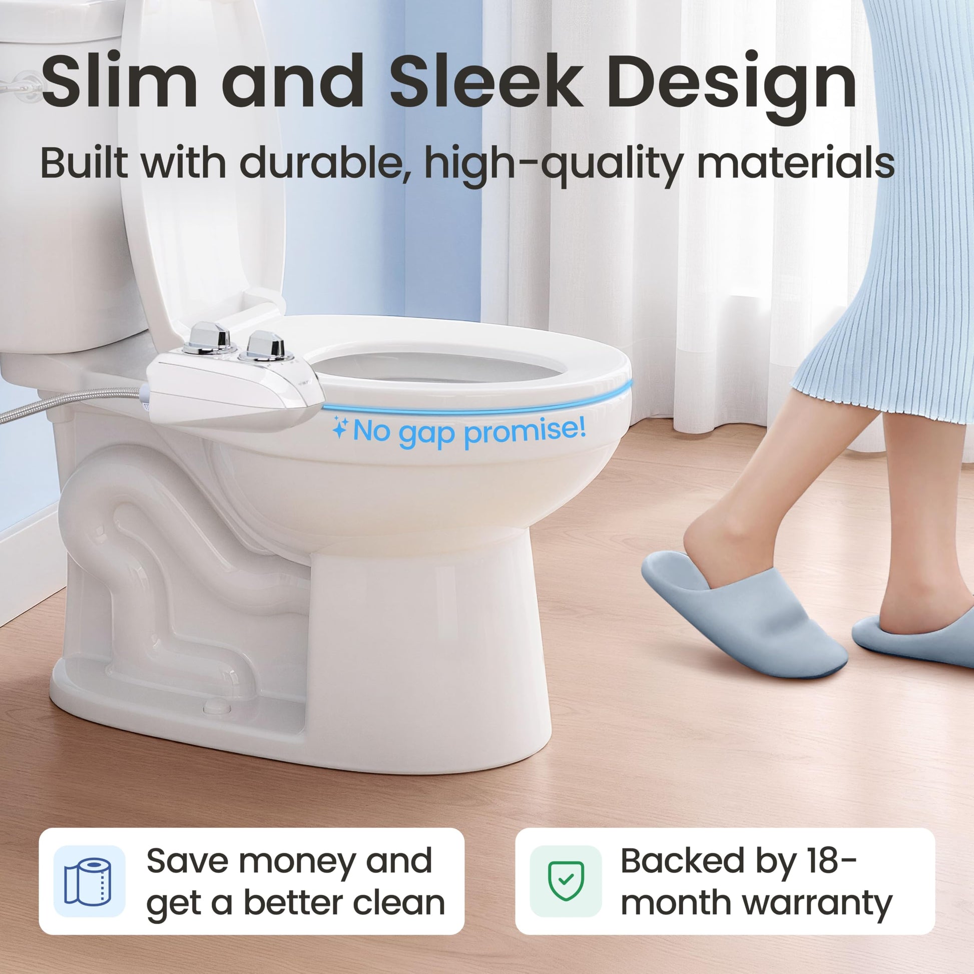 LUXE Bidet NEO 185 Plus - Patented Bidet Attachment for Toilet, Chrome LUXE Bidet