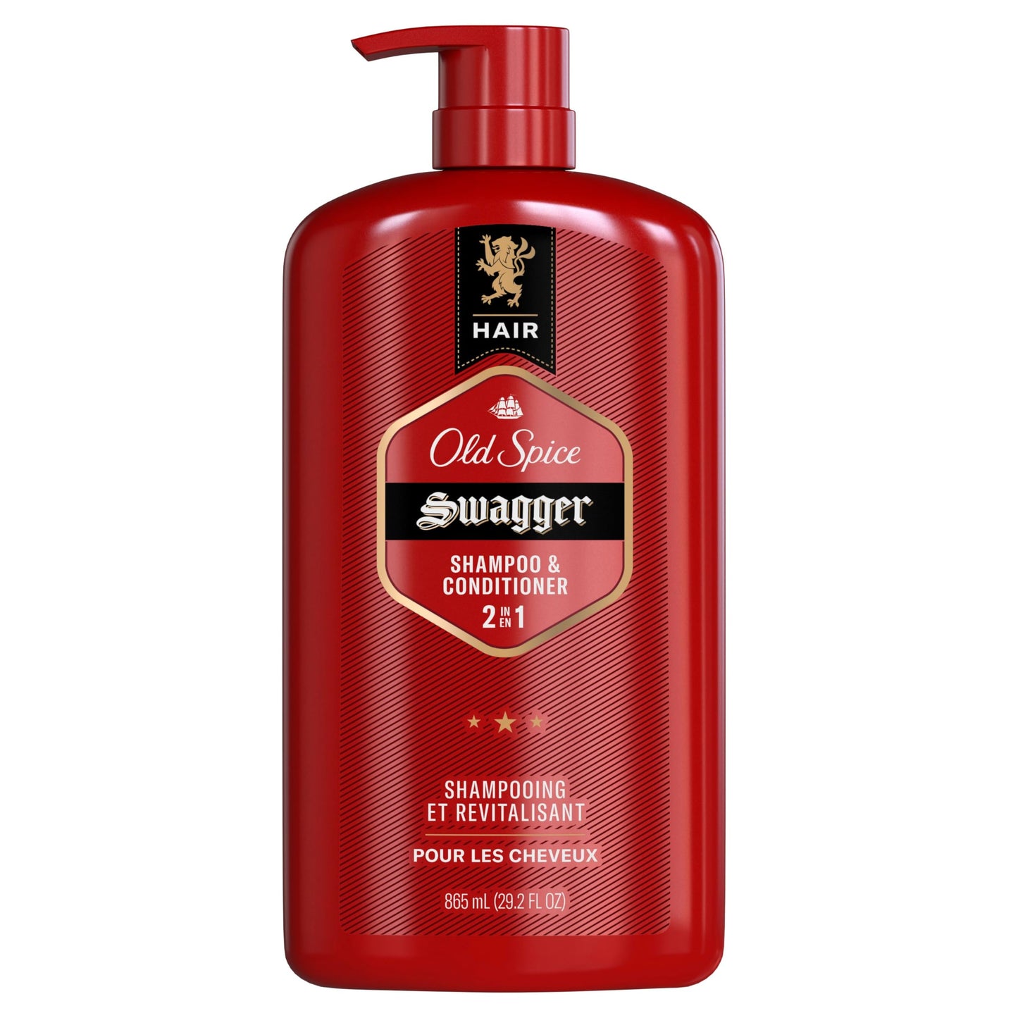 Old Spice Swagger 2in1 Shampoo and Conditioner for Men, Twin Pack, 1.73 L Total (865 mL Each) Old Spice