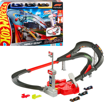 Hot Wheels Racing Formula 1 Sprint Race Circuit Track Set & 3 Cars