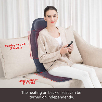 Snailax Massage Seat Cushion, Back Massage Chair Pad with Heat, Full Back and Thighs Massage with 10 Vibration Massage Motors, 2 Heat Levels, Christmas Gifts for men 🍁 All In One Marketplace Canada
