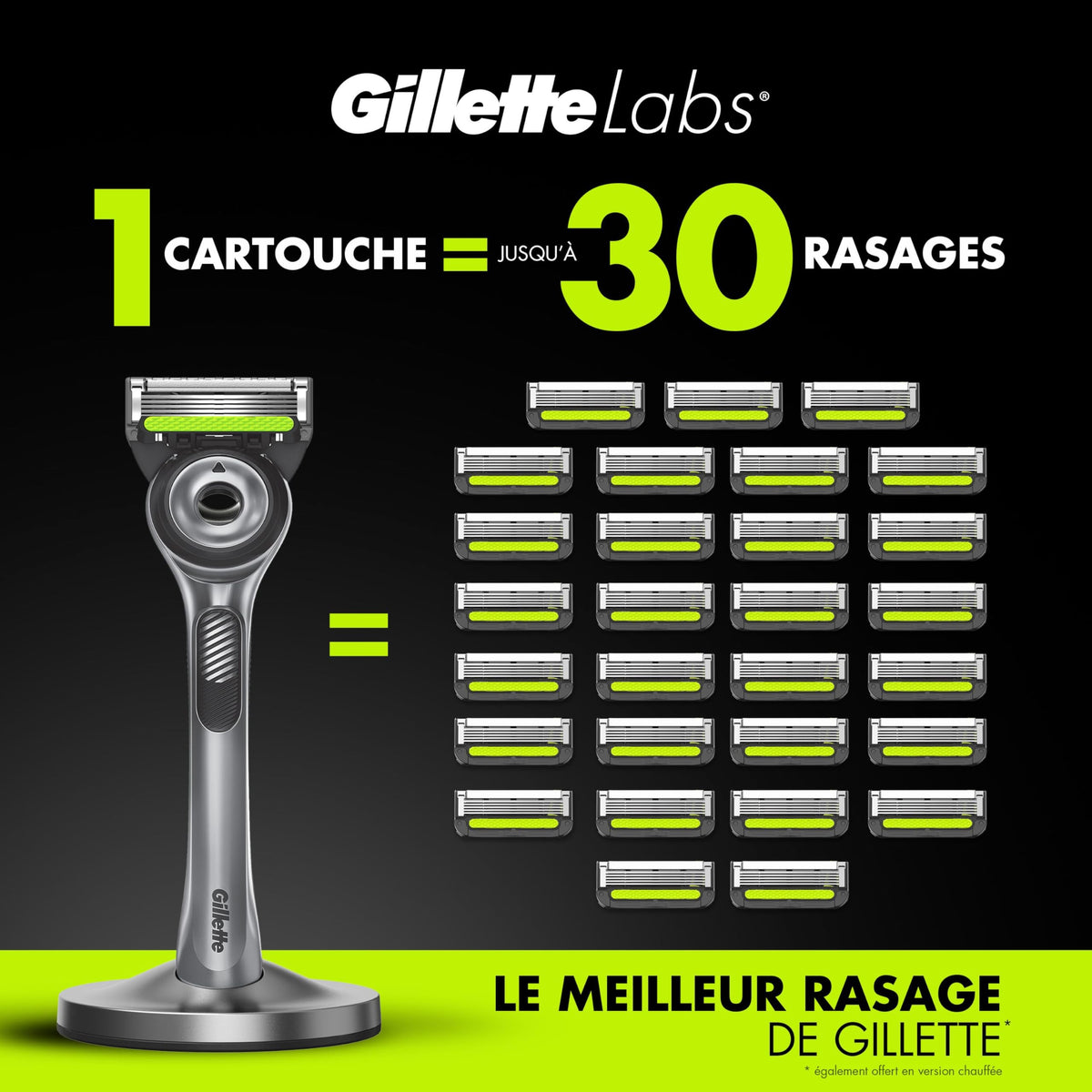 GilletteLabs Razor Blade Refills, Refills for Men Compatible with GilletteLabs Exfoliating Bar and Heated, 1 Pack (Count of 8)