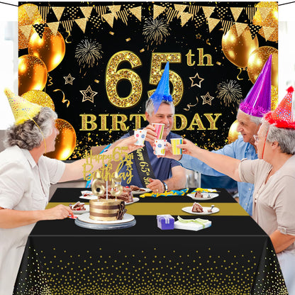 YeohJoy 65th Birthday Decorations for Men Women Black Gold 🍁 All In One Marketplace Canada