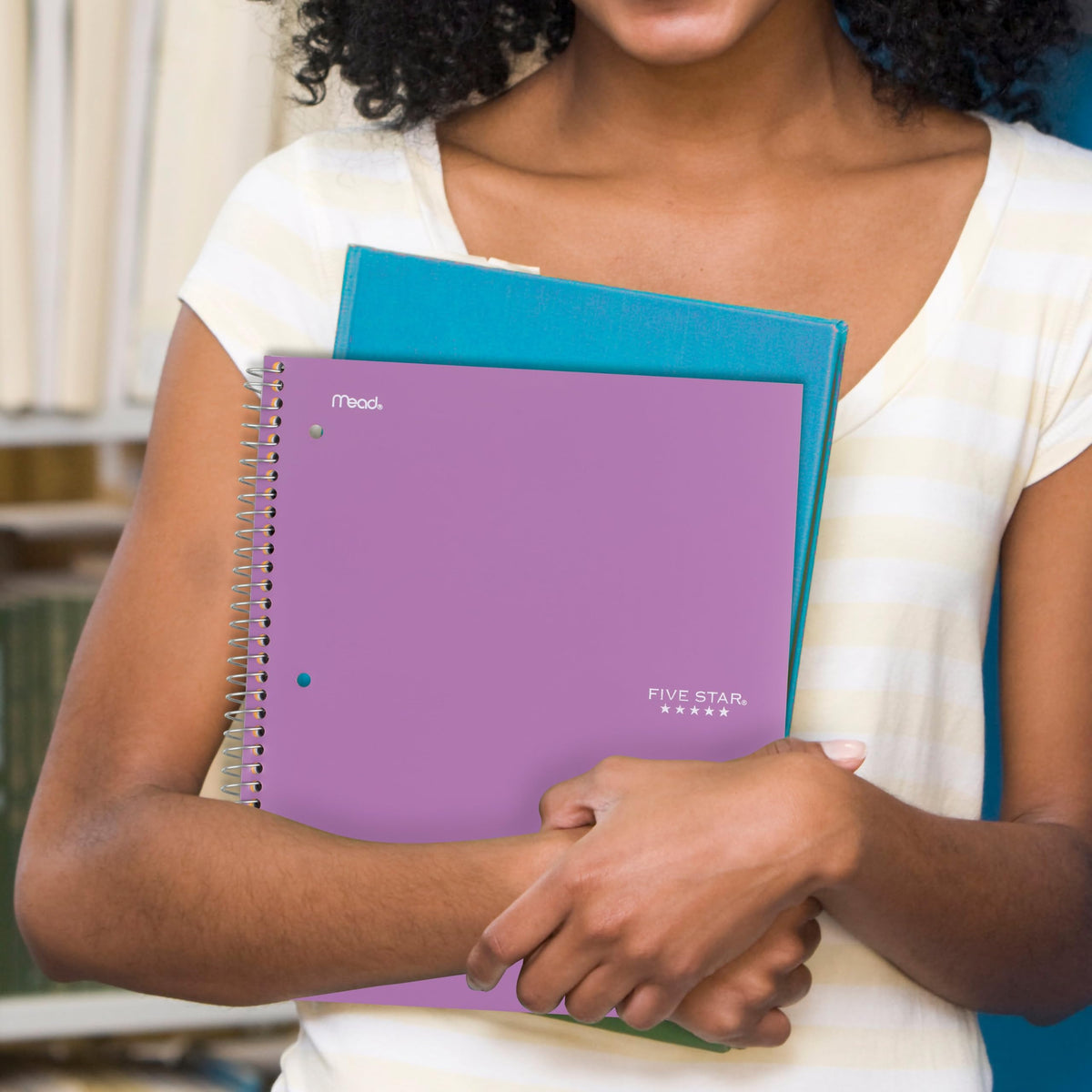 Five Star Spiral Notebook + Study App, 5 Subject, College Ruled Paper, 8-1/2" x 11", 200 Sheets, Fights Ink Bleed, Water Resistant Cover, Amethyst Purple (38748)