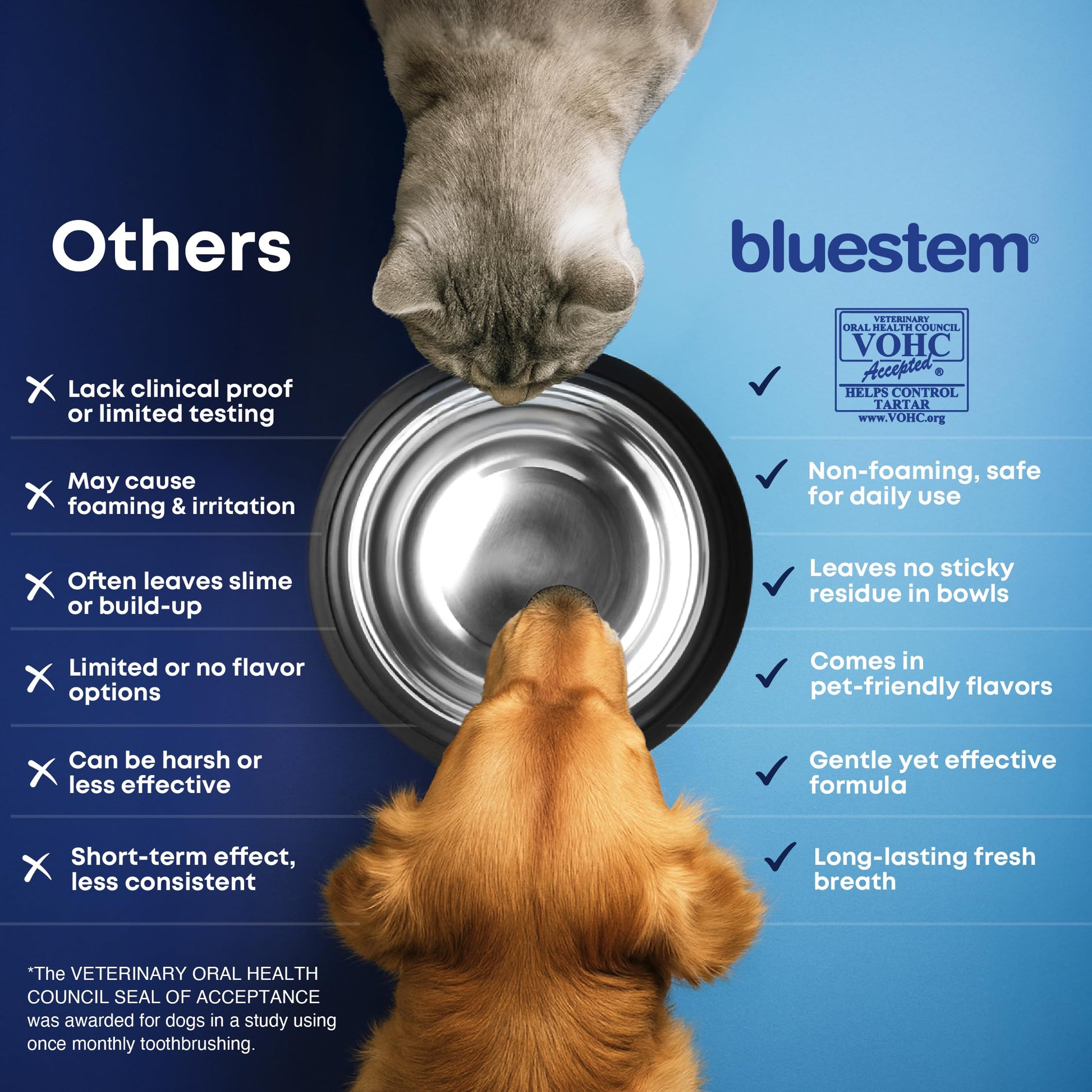 bluestem Dental Care Water Additive for Dogs & Cats – No Brushing Daily Teeth Cleaner – Pet Oral Rinse to Freshen Breath & Help Reduce Plaque – Flavorful & Easy Oral Hygiene (500 ml, Original)