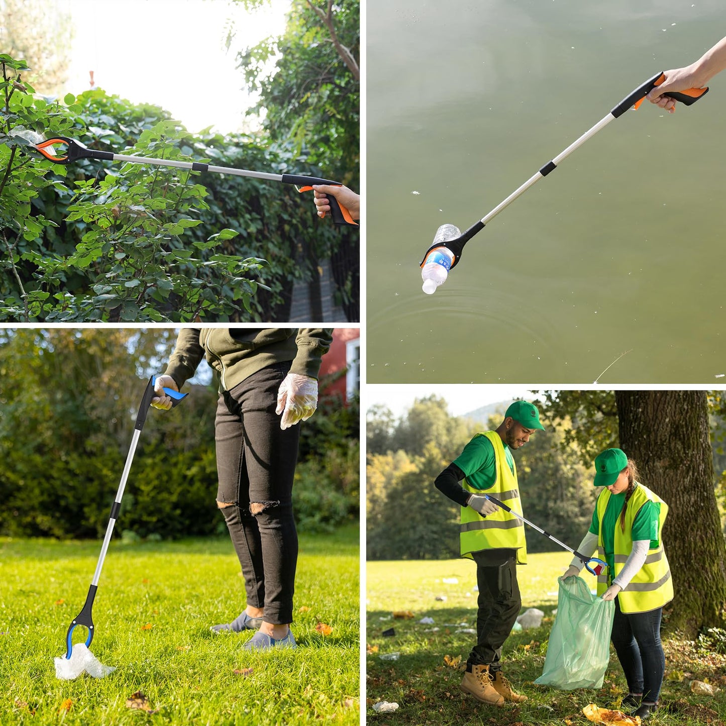 REWKCY 32in/83cm Grabber Reacher Tool 2-Pack, Foldable Reacher Grabber with 360° Rotating Jaw & Magnet, Heavy Duty Pick Up Stick for Seniors - Available at All In One Marketplace Canada