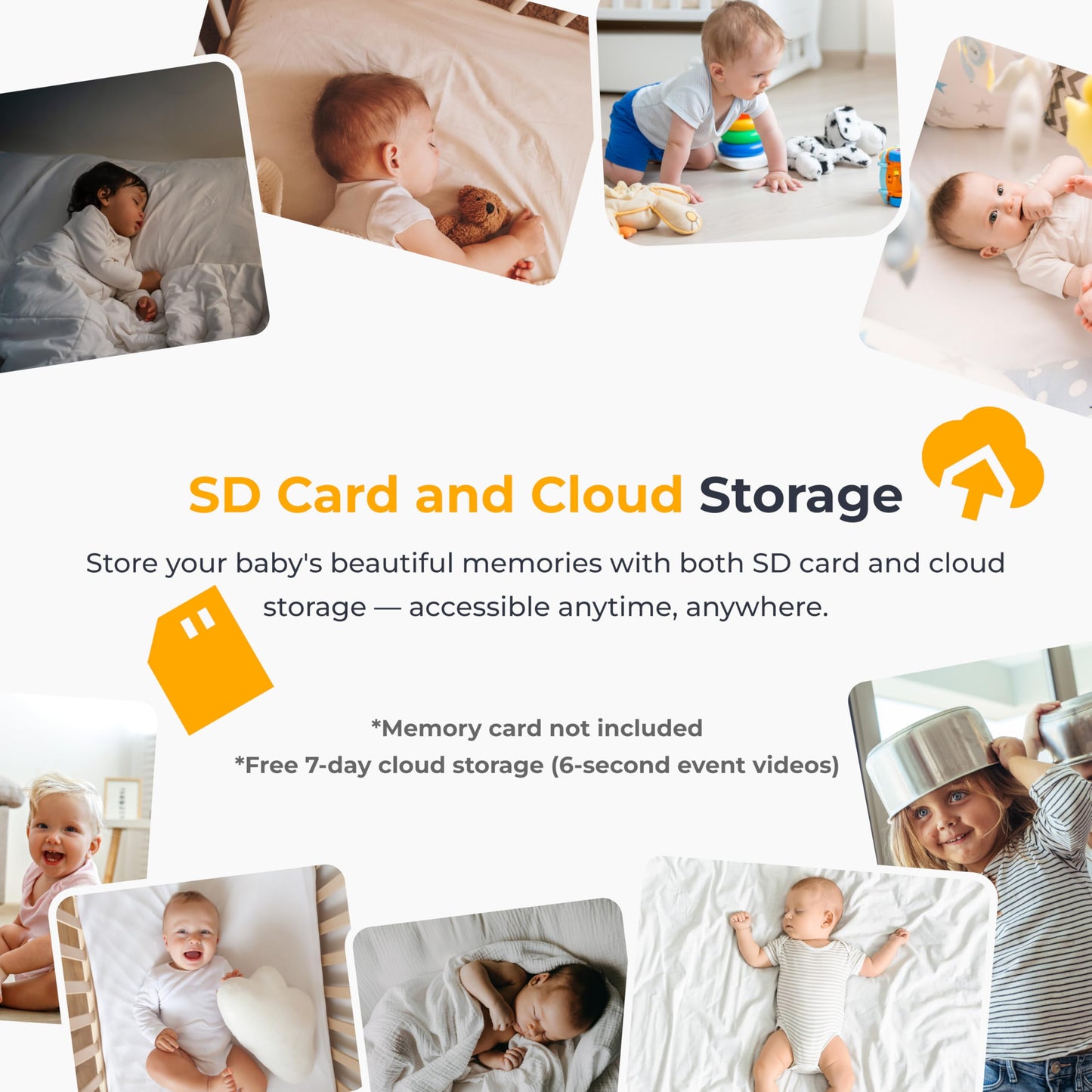 Arenti Baby Monitor 2 Cameras, Smart WiFi 6 Baby Cameras with 5-Inch Upgraded Wireless Display, 360° View, Auto-Night Vision, Temperature Sensor, Sound & Motion Detection, 2 Way Audio, VOX Mode (B2) - Available at All In One Marketplace Canada