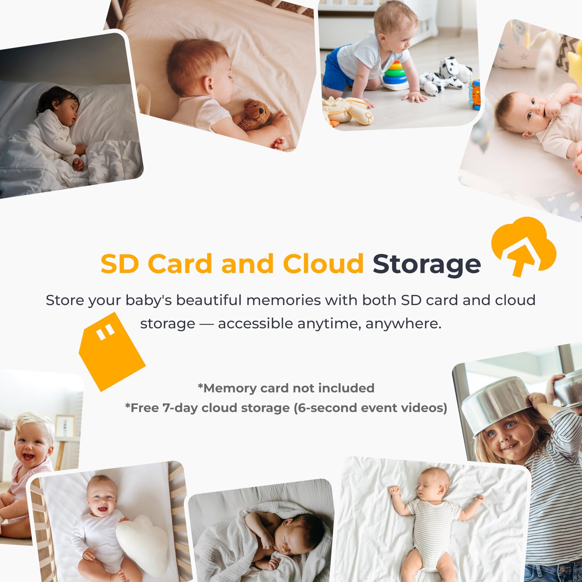 Arenti Baby Monitor 2 Cameras, Smart WiFi 6 Baby Cameras with 5-Inch Upgraded Wireless Display, 360° View, Auto-Night Vision, Temperature Sensor, Sound & Motion Detection, 2 Way Audio, VOX Mode (B2) - Available at All In One Marketplace Canada