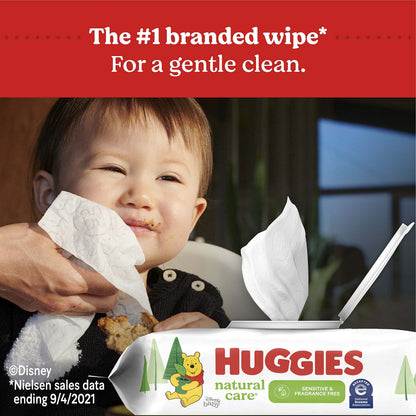 Huggies Natural Care Unscented Baby Wipes, Sensitive, 6 Refill Packs (1008 Wipes)