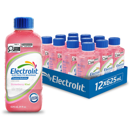 Electrolit Hydration Beverage & Recovery Drink w/Electrolytes, 625ml - Pack of 12-STRAWBERRY-KIWI 🍁 All In One Marketplace Canada