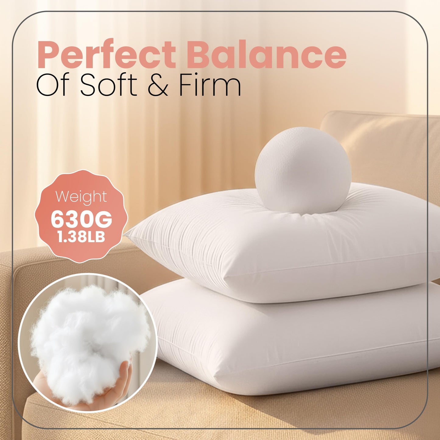 Utopia Bedding Throw Pillows Insert (Pack of 2, White) - 20 x 20 Inches Bed and Couch Pillows - Indoor Decorative Pillow