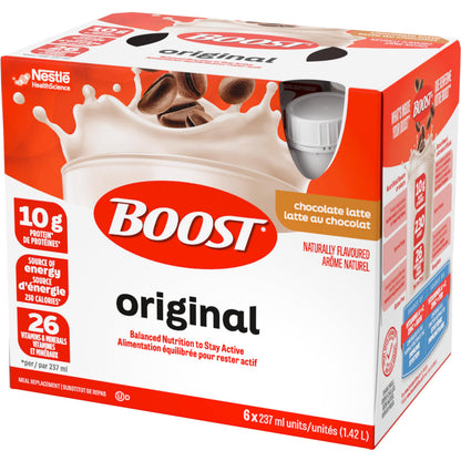 BOOST Original Meal Replacement Drink – Choc Latte, 24 Bottles, 6.1 kg Boost