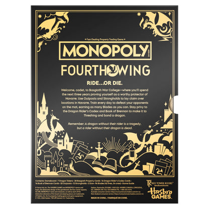 Monopoly Fourth Wing Edition Board Game for Adults | Officially Licensed Game Inspired by the Empyrean Series, Book 1 | 2-6 Players | Ages 17+ Hasbro Gaming