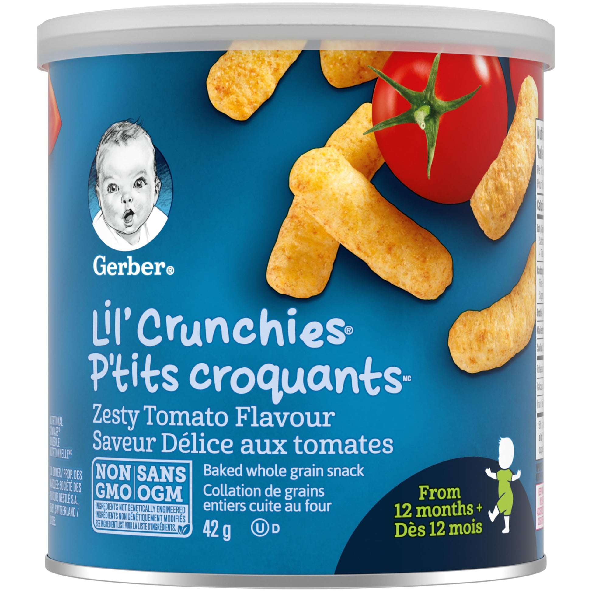 GERBER Zesty Tomato, Toddler Snacks, Case of 6, 252 g Gerber