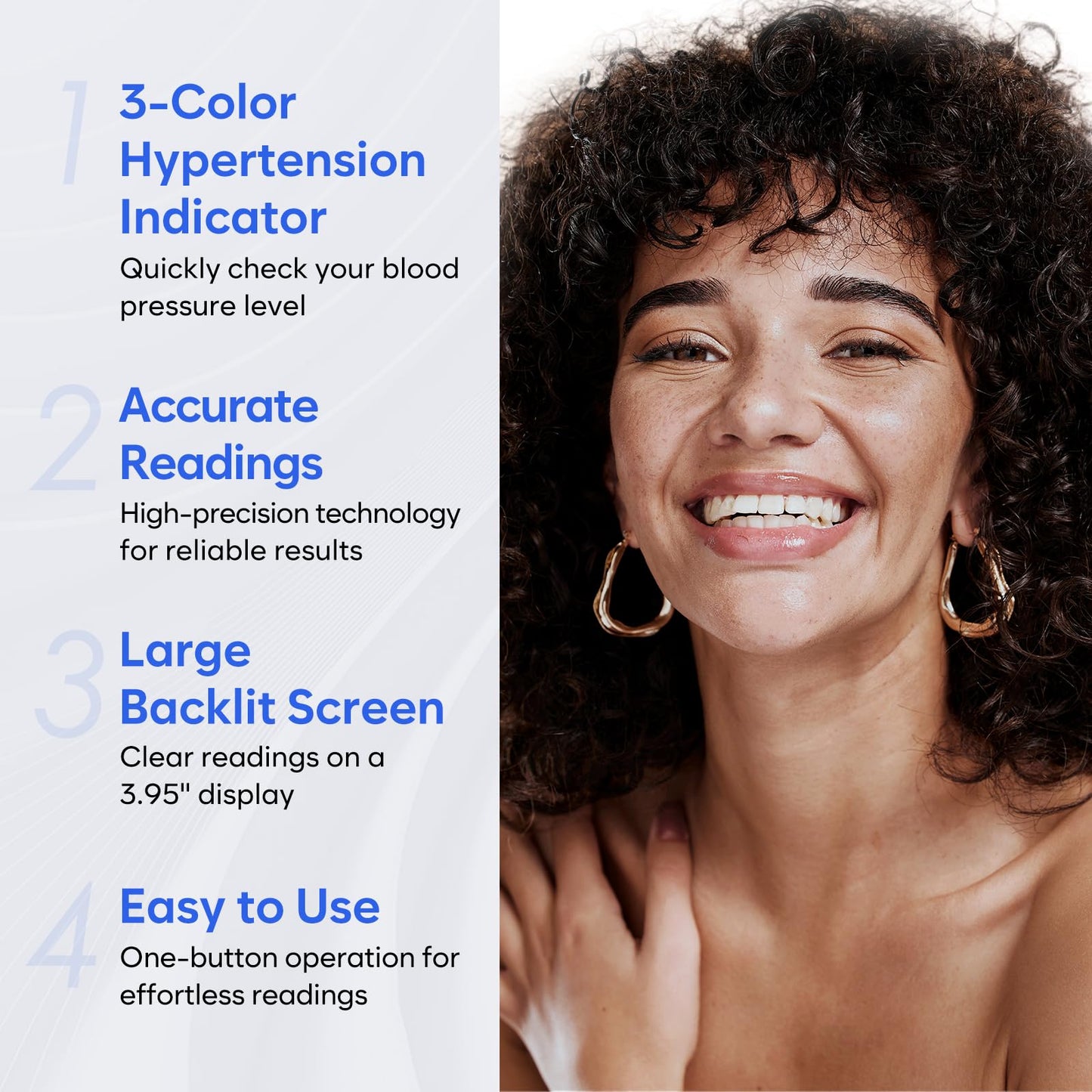 Blood Pressure Monitor for Home Use: Easy@Home Upper Arm Large Cuff BP Machine - Automatic Tensiometer with 3-Color Backlit Hypertension Display and 2 Users, Supports Free MyHeartPal App Scan, EBP-095 - Available at All In One Marketplace Canada