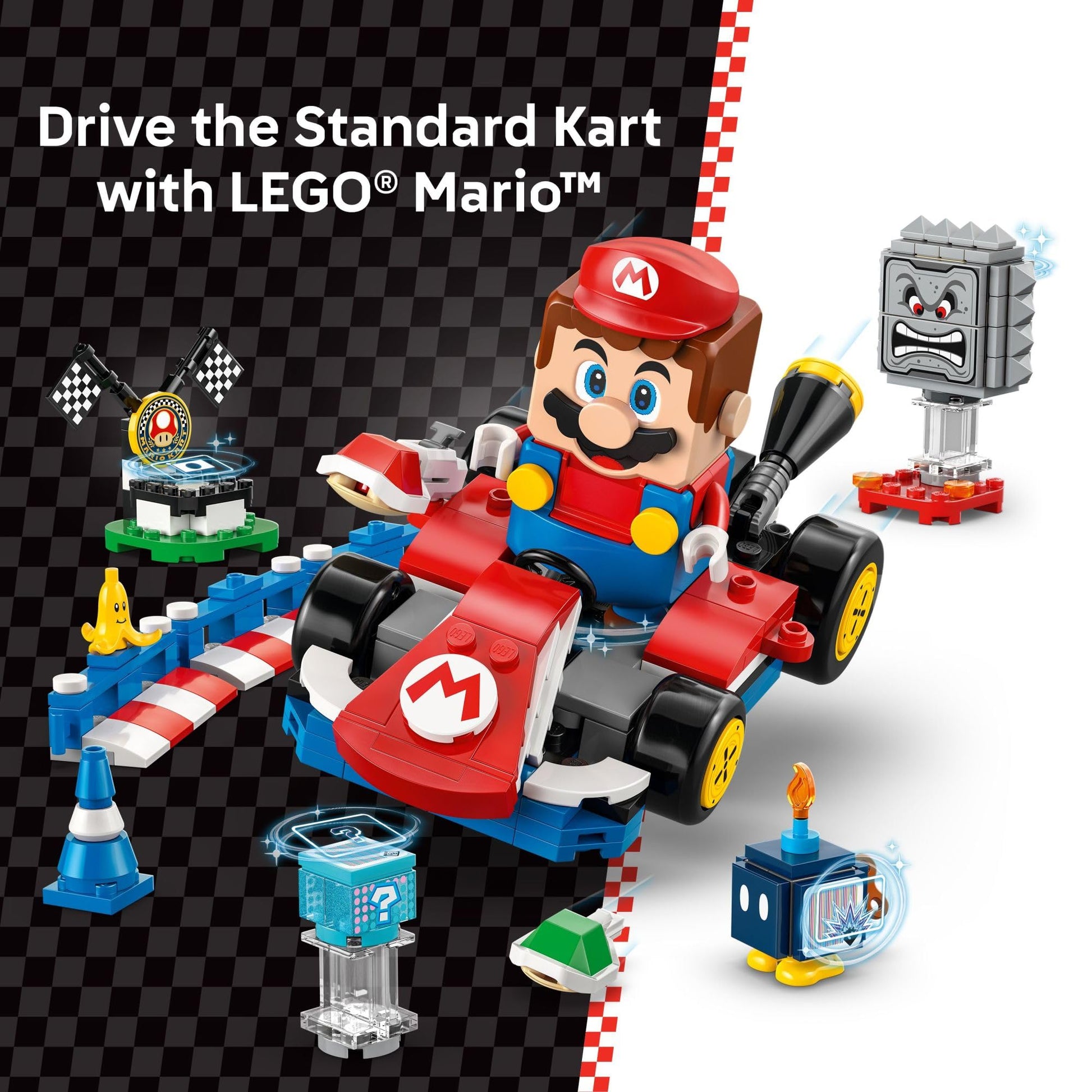 LEGO Super Mario: Mario Kart – Interactive LEGO Mario & Standard Kart Building Toy - Pretend Play Racing Playset for Boys & Girls, Ages 7+ - Kids Birthday Gift Idea - 72043 LEGO