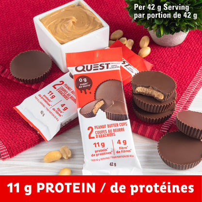 Quest Peanut Butter Cups - High Protein, Low Carb Snack, 11g Protein, 1g Sugar, 12 Pack