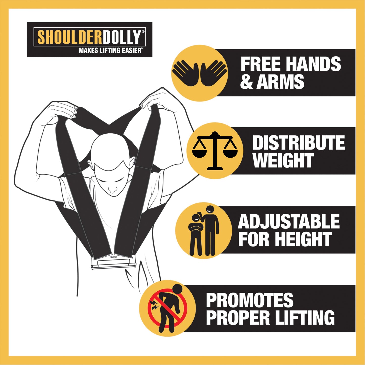 SHOULDER DOLLY Moving Straps - Lifting Strap for 2 Movers - Move, Lift, Carry, And Secure Furniture, Appliances, Heavy, Bulky Objects Safely, Efficiently, More Easily Like The Pros - Essential Moving Supplies - LD1000 🍁 All In One Marketplace Canada