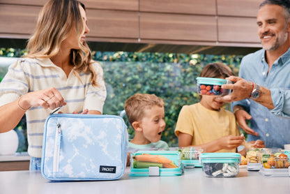 PackIt Freezable Classic Lunch Box, Blue Sky, Built with EcoFreeze Technology, Collapsible, Reusable, Zip Closure with Zip Front Pocket and Buckle Handle, Perfect for School Lunches