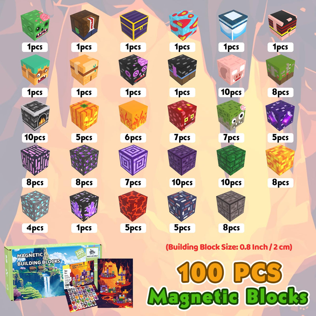 SSAWER Magnetic Blocks, 100PCS Toys Building Blocks Cubes Gifts for Girls 🍁 All In One Marketplace Canada