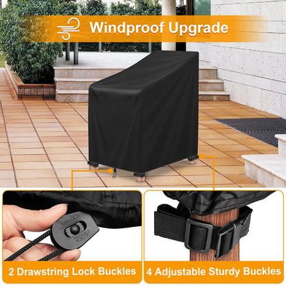Kipiea 600D Patio Chair Covers Waterproof Winter 2 Pack - Heavy Duty Lawn Outdoor Furniture Chair Covers with Anti UV and No Tears, No Fading (29"W x 30"D x 31"H) 🍁 All In One Marketplace Canada
