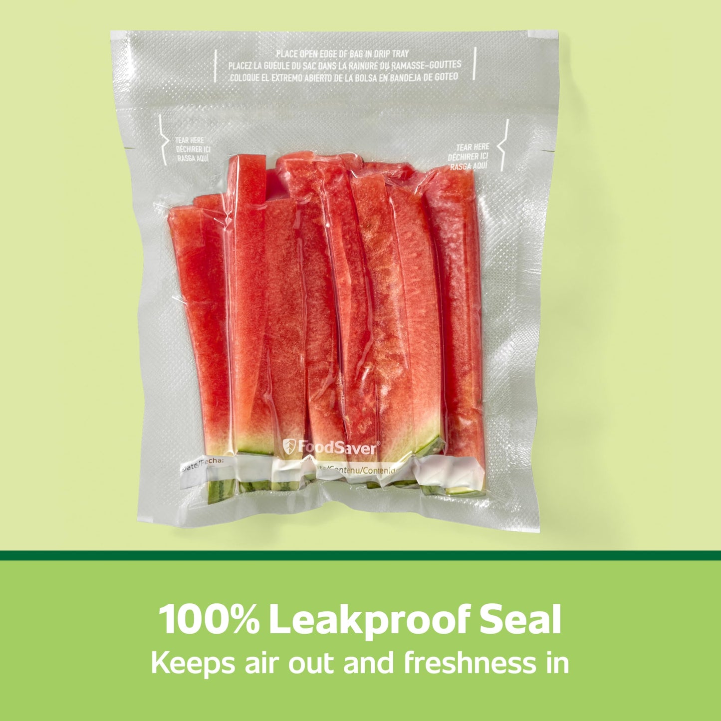 FoodSaver Quart Pre-Cut Vacuum Seal Bags (946 mL), Easy Use, Align to Seal and Tear to Open Vacuum Sealer Food Storage Bags, 43 Pack FOODSAVER