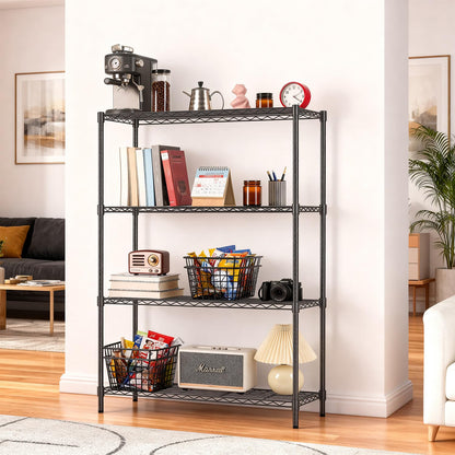 FDW Storage Shelves,Wire Shelving Unit Metal Shelves Heavy Duty Layer Rack Storage Rack Adjustable Utility (Black, 36" x 14" x 54") FDW