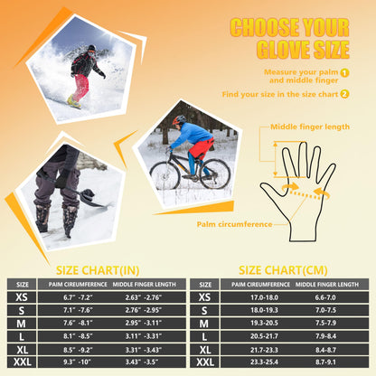 ihuan Winter Ski Snow Gloves Waterproof Running Mens Women Touchscreen- Cycling DrivingThermal Warm Cold Weather (Dark Black, l) 🍁 All In One Marketplace Canada