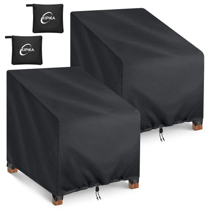Kipiea 600D Patio Chair Covers Waterproof Winter 2 Pack - Heavy Duty Lawn Outdoor Furniture Chair Covers with Anti UV and No Tears, No Fading (30"W x 37"D x 31"H） 🍁 All In One Marketplace Canada