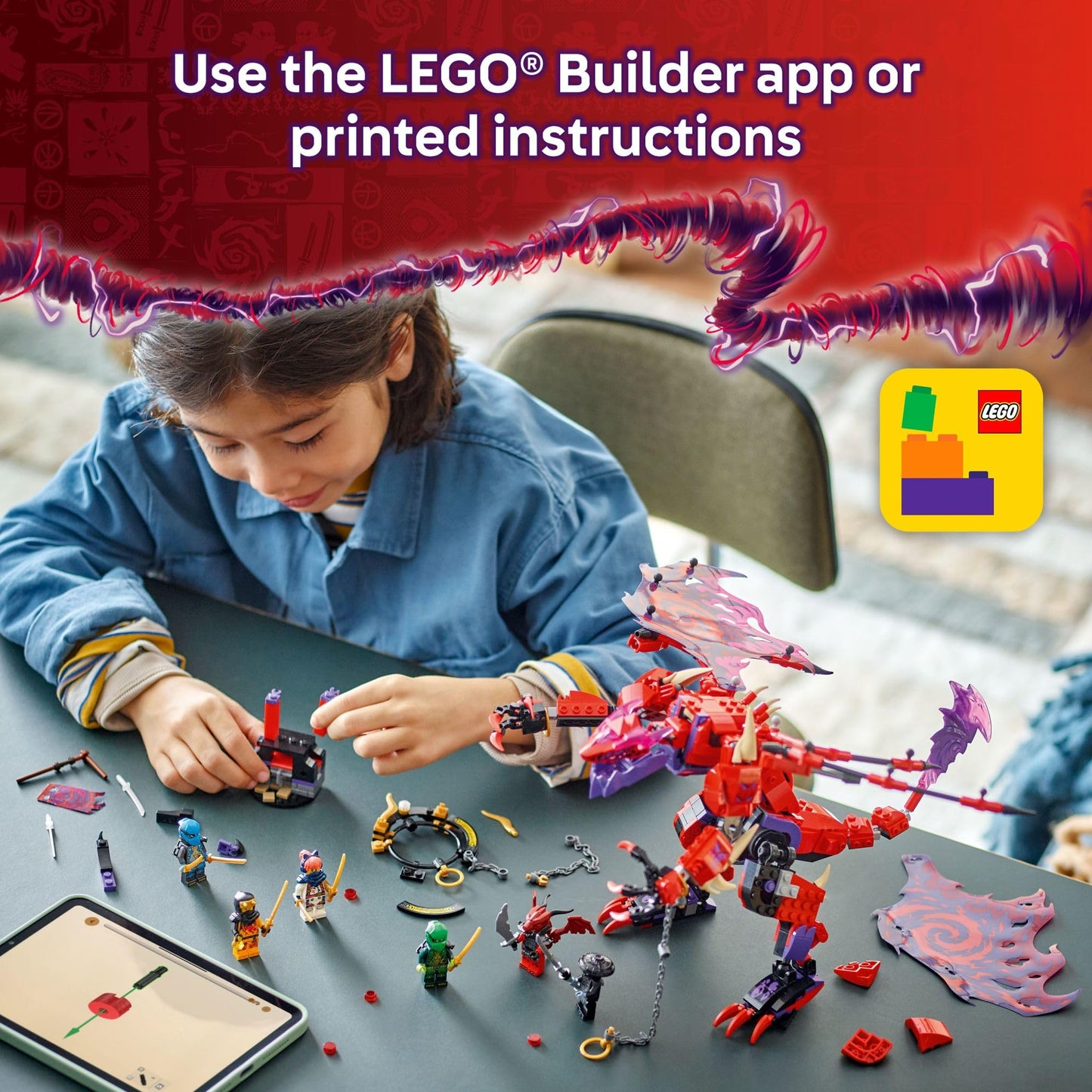 LEGO NINJAGO Thunderfang Dragon of Chaos Building Toy for Kids Ages 8+ - Dragon Rising Playset with 6 Minifigures and Poseable Dragon Figure - Birthday Gift Idea for Boys and Girls - 71832 LEGO
