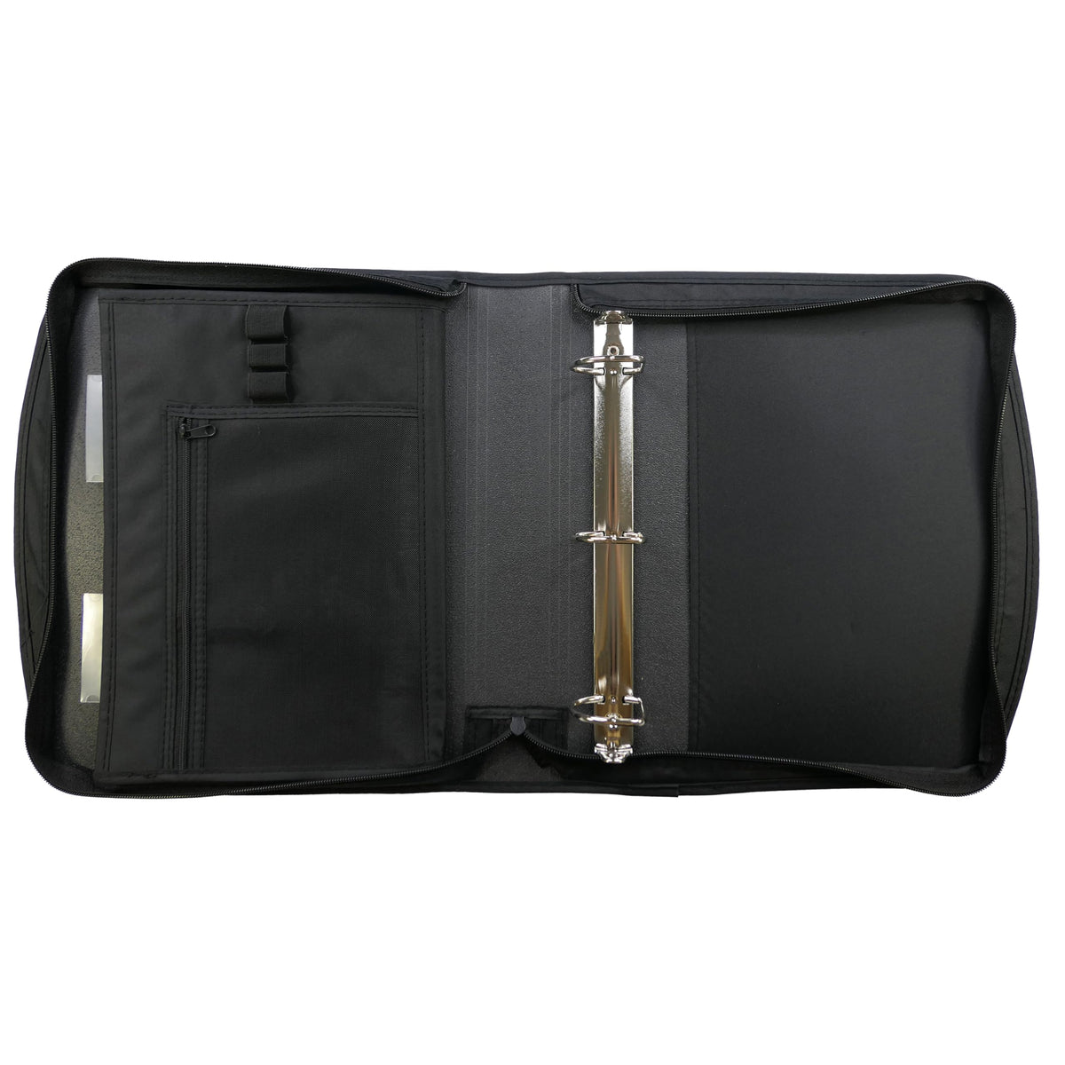 Five Star Zipper Binder, 2-Inch Capacity, 3 D-Rings, Exterior Zippered Pockets, Interior Mesh Pouch, Easy Grip Spine, Black Cover (66352)