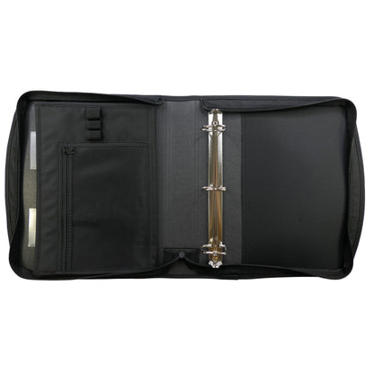 Five Star Zipper Binder, 2-Inch Capacity, 3 D-Rings, Exterior Zippered Pockets, Interior Mesh Pouch, Easy Grip Spine, Black Cover (66352)