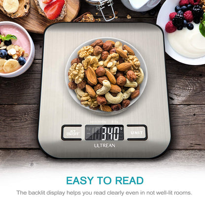 Ultrean Food Scale, Digital Kitchen Scale Weight Grams and Ounces for Baking and Cooking, 6 Units with Tare Function, 5kg/11lb (Batteries Included) - Available at All In One Marketplace Canada