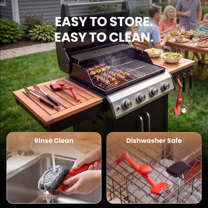ThermoMaven BBQ Grill Brush Bristle Free - 17" Safe Steam Grill Cleaner Brush with Scraper and 3 Brush Heads for Porcelain/Gas/Charcoal Grill Outdoor Grill Barbecue Cleaner - Available at All In One Marketplace Canada