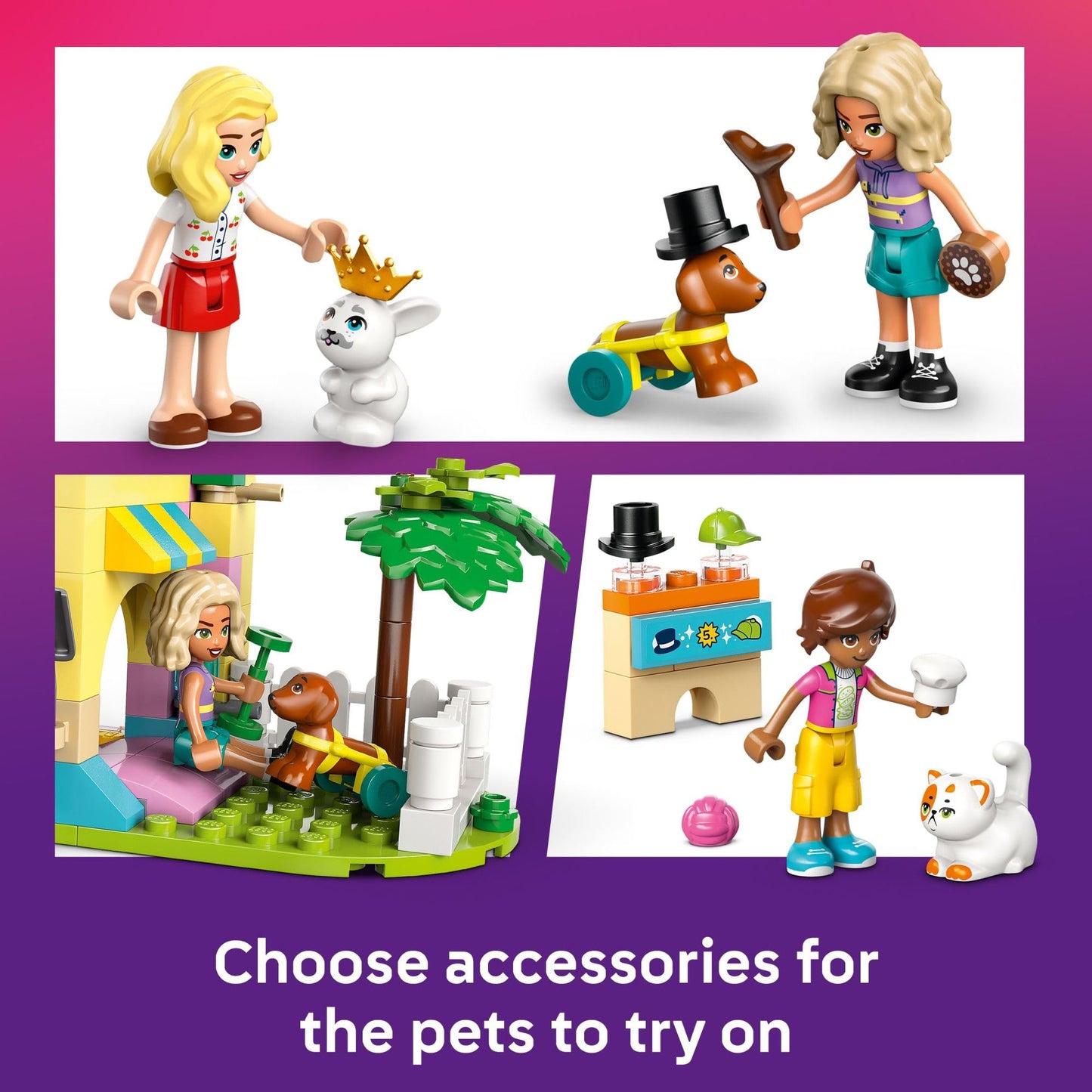 LEGO Friends Pet Accessories Shop Pretend Play Set - Building Toy for Kids, Girls and Boys, Ages 6+ - with 3 Minidolls, Toy Dog, Cat, & Rabbit - Gift Idea for Ramadan - 42650