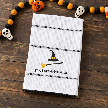 Torchon d'Halloween Mud Pie, Drive Stick, 42 cm x 66 cm