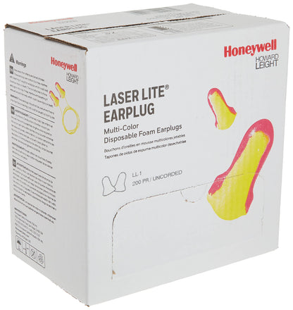 Howard Leight LL-1 Laser LiteUncorded Foam Earplugs Box, 200 Pair (Pink/Yellow) - Available at All In One Marketplace Canada