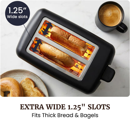 Elite Gourmet 2-Slice Cool Touch Toaster – 6 Browning Levels, Extra Wide 1.25” Slots for Bagels & Thick Bread, Cancel Function, Compact, ETL Certified, Black 🍁 All In One Marketplace Canada