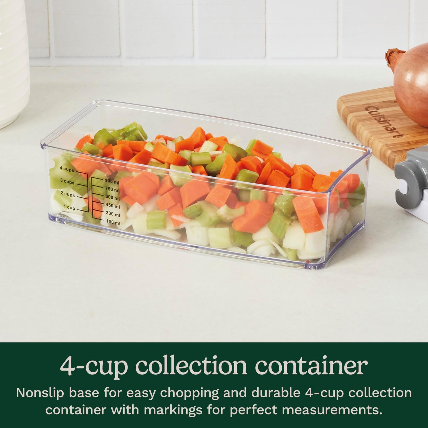 Cuisinart PrepExpress® Vegetable & Fruit Box Dicer/Chopper with Small & Large Blade Grids for Quick & Easy Food Preparation, Comes with a 4-Cup Collection Container (CTG-00-VFCC) - Available at All In One Marketplace Canada