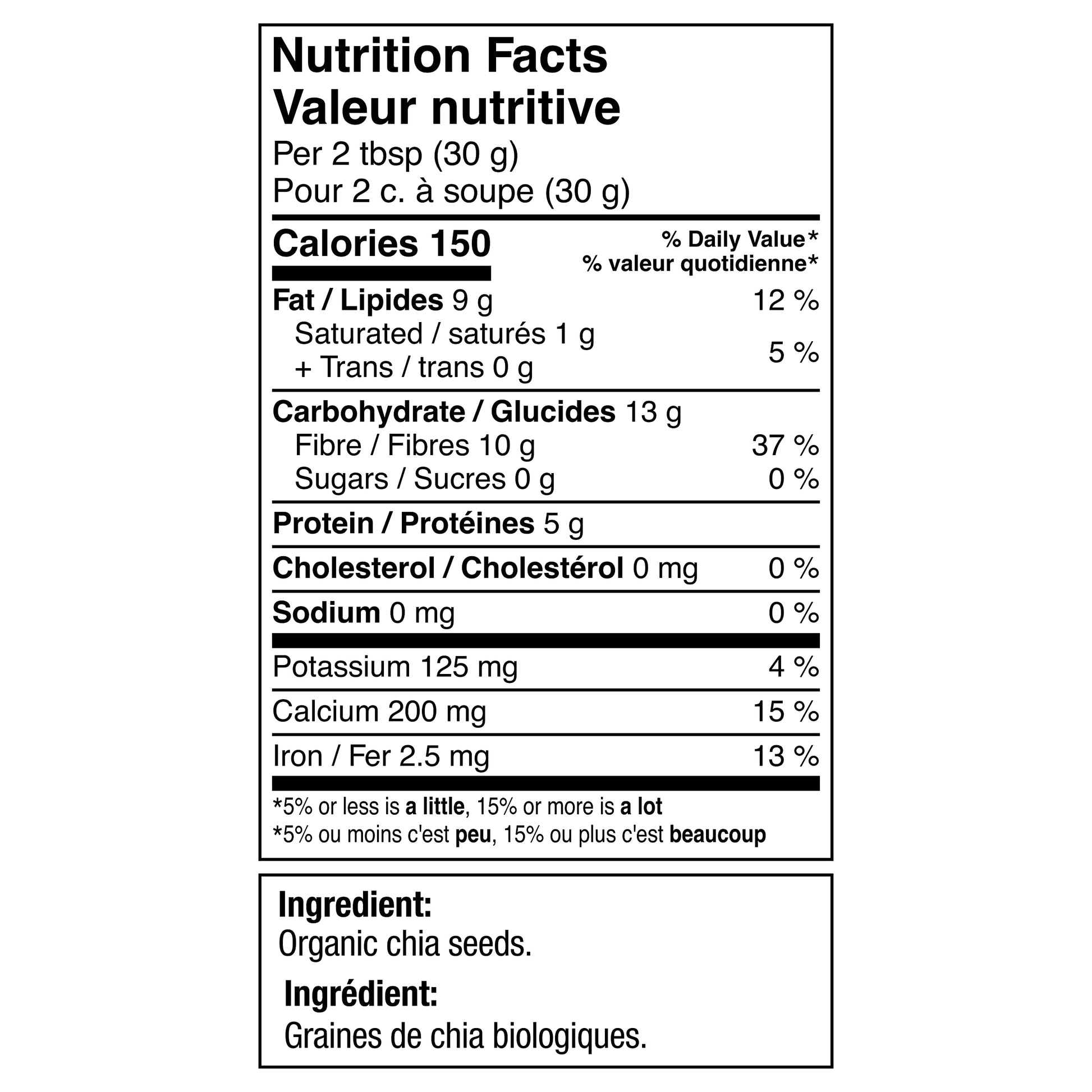 Betterbody Foods Organic Chia Seeds with Omega-3, Non-GMO, Gluten-Free, Vegan, Kosher, 2 pounds (907 grams) - Available at All In One Marketplace Canada